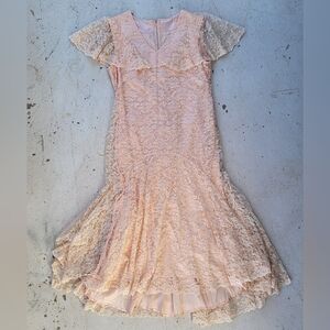 Blush Pink Vintage Lace Dress Plus Size